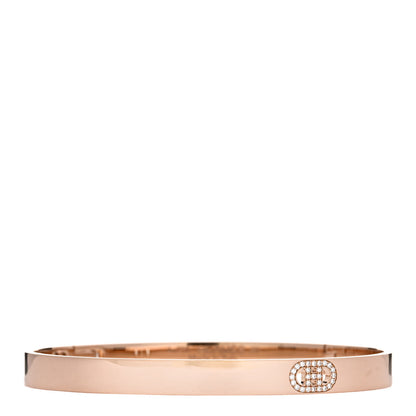 Hermes 18K Rose Gold Diamond PM H D'Ancre Bracelet ST 1 of 4