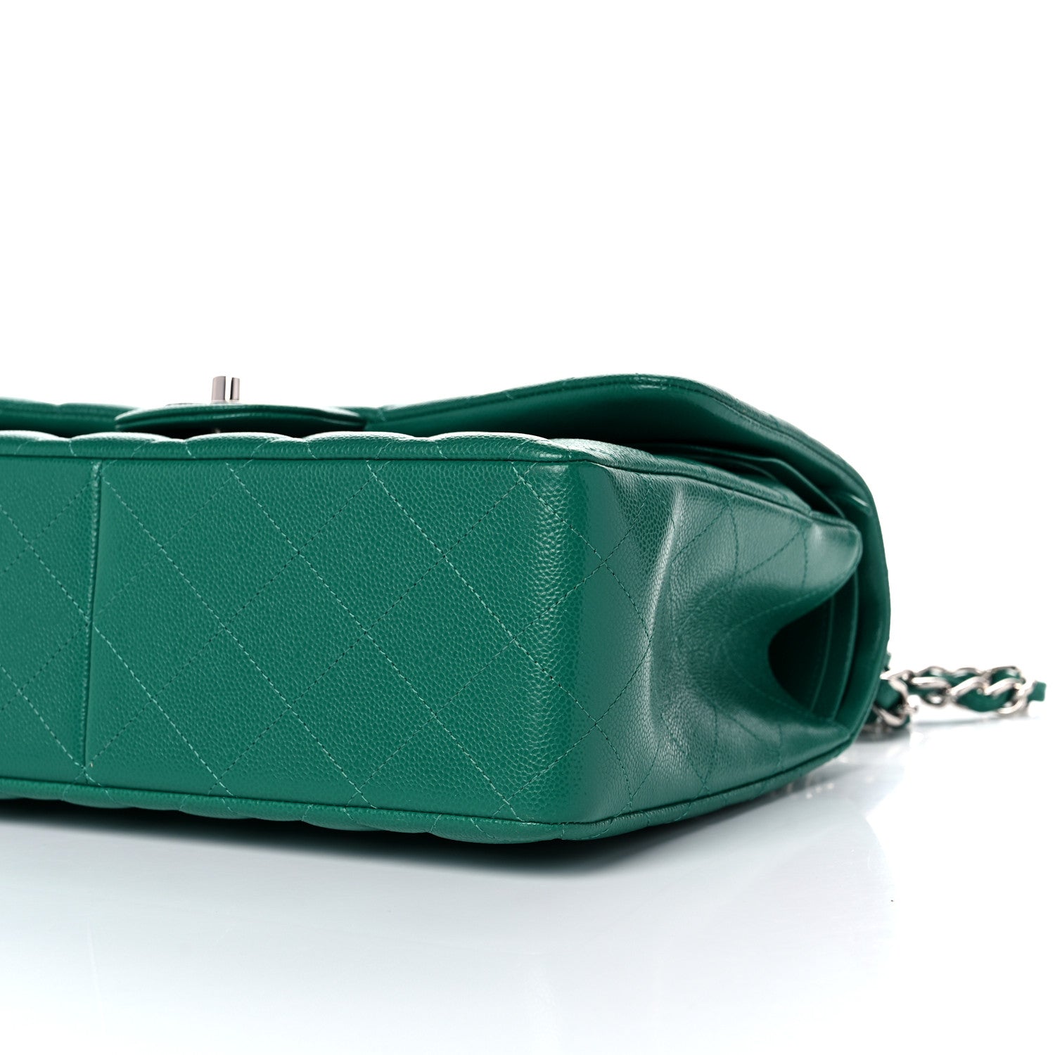 Chanel Caviar Quilted Jumbo Double Flap Green 16 of 18