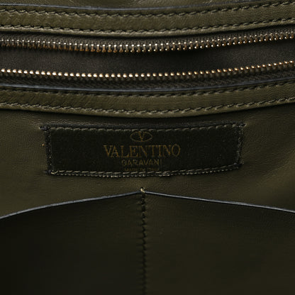 Valentino Garavani Nappa Canvas Camo Medium Rockstud Soft Tote Green 6 of 8