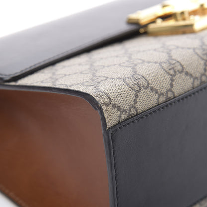 Gucci GG Supreme Monogram Calfskin Medium Padlock Shoulder Bag Beige Black Cuir 12 of 16