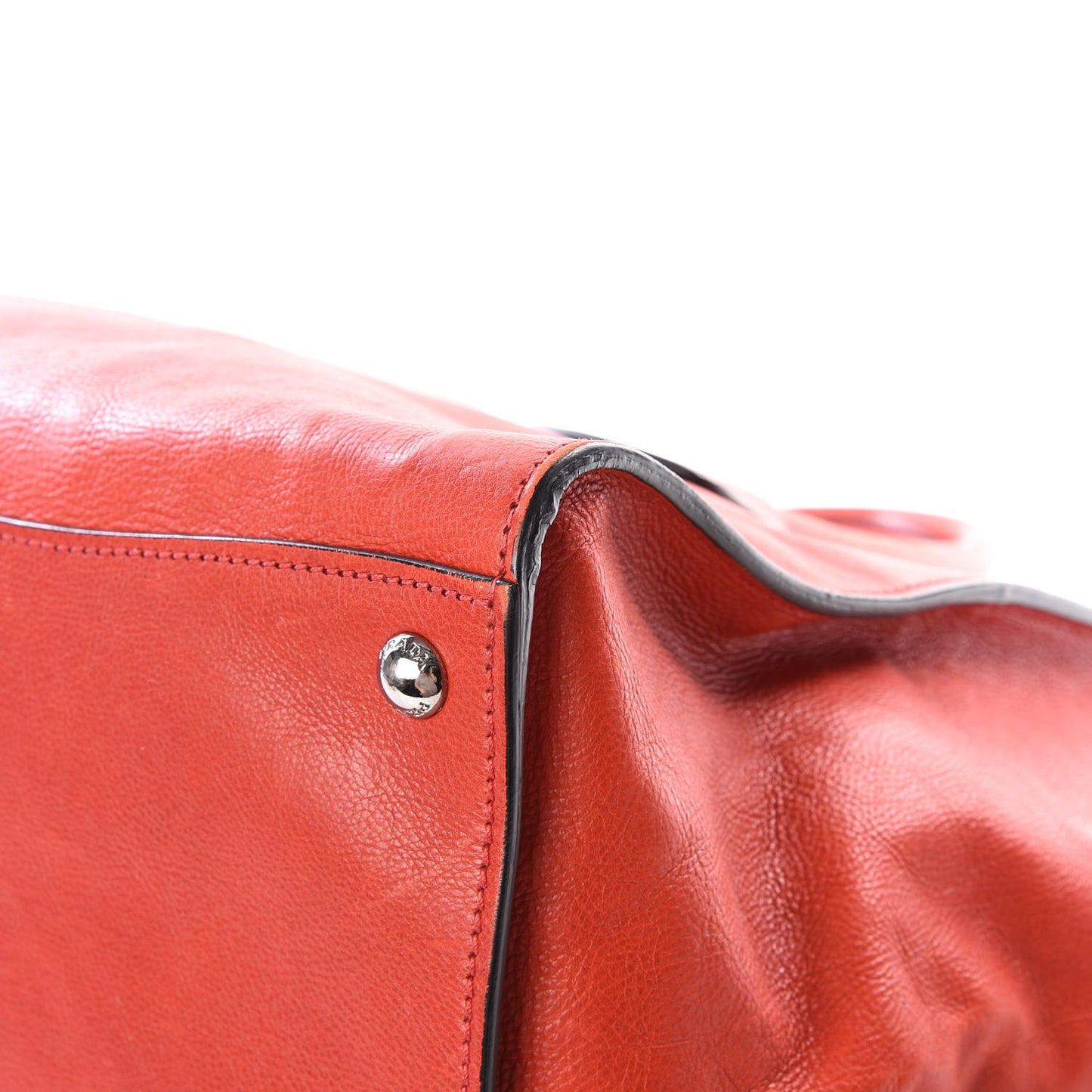 Vitello Phenix Twin Pocket Tote Orange