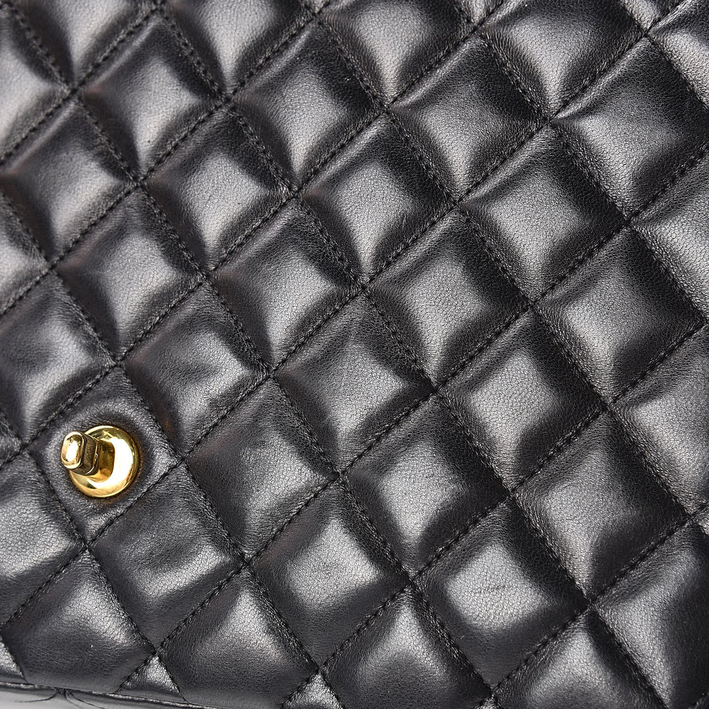 Lambskin Quilted Jumbo Single Flap Black