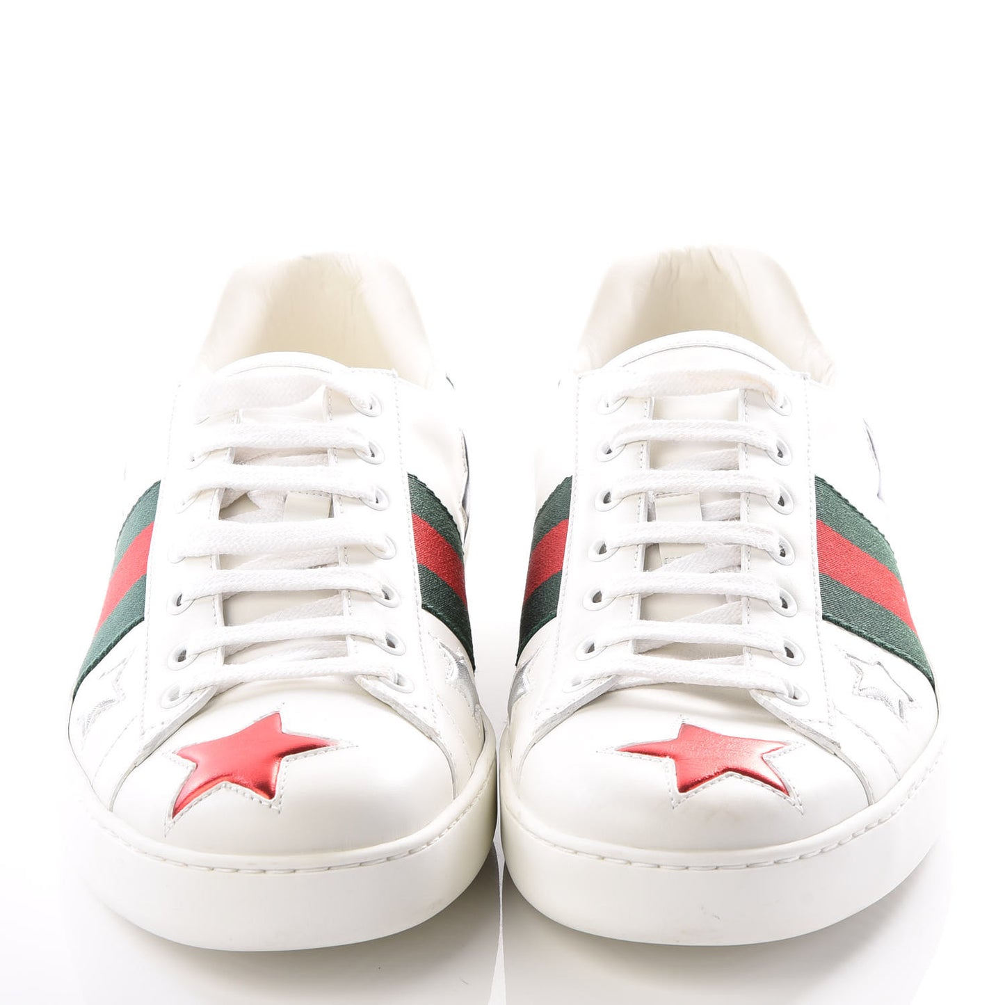 Calfskin Ayers Web Star Embroidered Mens Ace Sneakers 10.5 White Multi