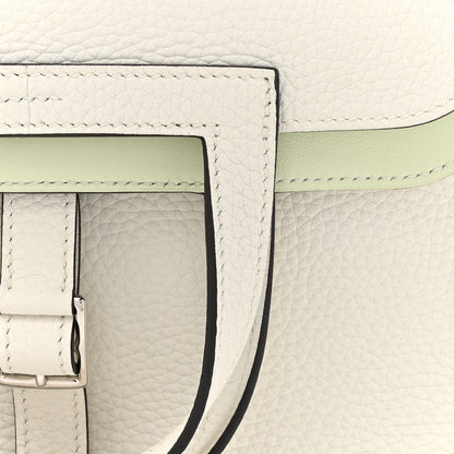 Hermes Taurillon Clemence Verso Halzan 25 White Vert Fizz 8 of 11