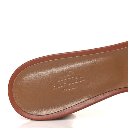 Hermes Calfskin Oasis Sandals 40 Gold 7 of 8