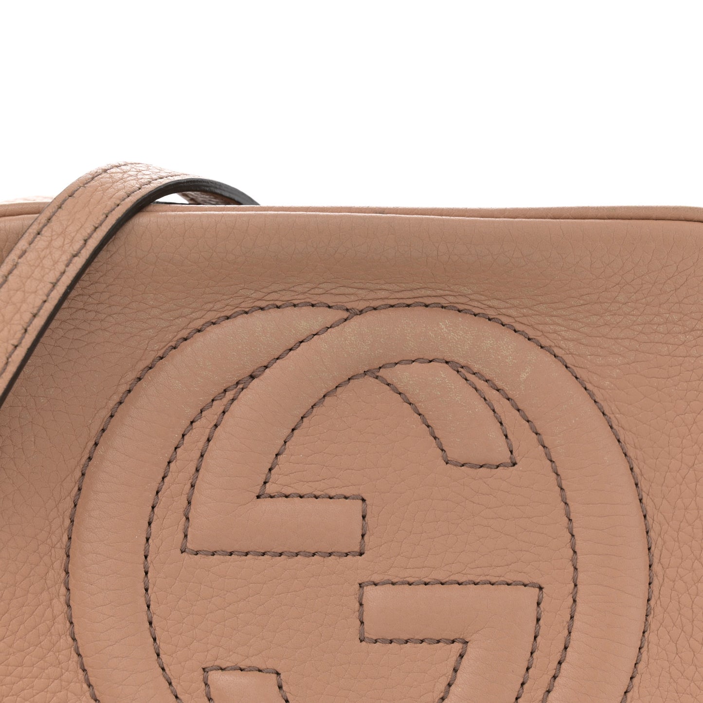Pebbled Calfskin Small Soho Disco Bag Camelia