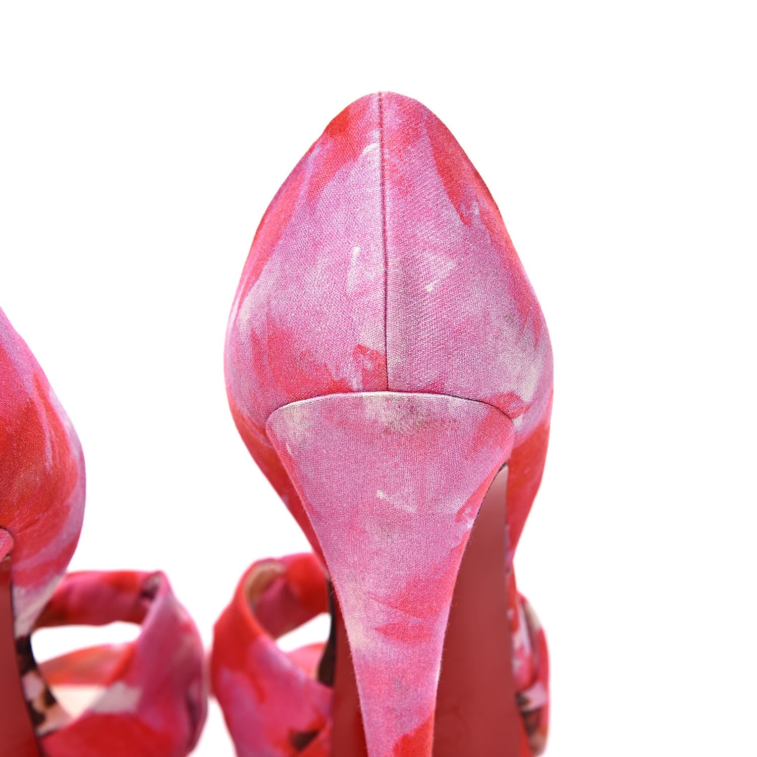 Christian Louboutin Fabric Volpi Popi Peep Toe 150 Platform Sandals 39.5 Pink 7 of 12