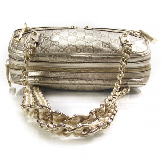 Gucci Guccissima Capri Satchel Metallic Gold 5 of 10