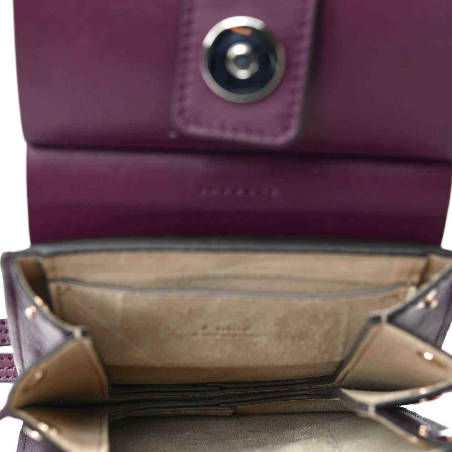 Suede Calfskin Mini Faye Bracelet Bag Nightfall Purple