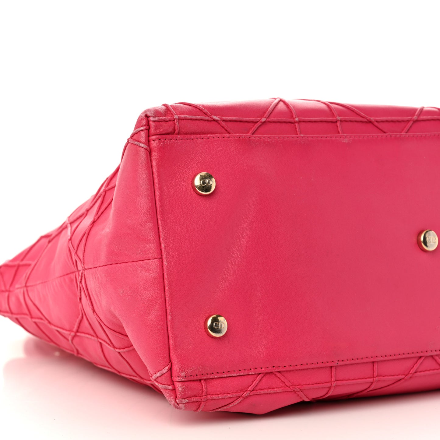 Lambskin Cannage Medium Granville Tote Fuchsia