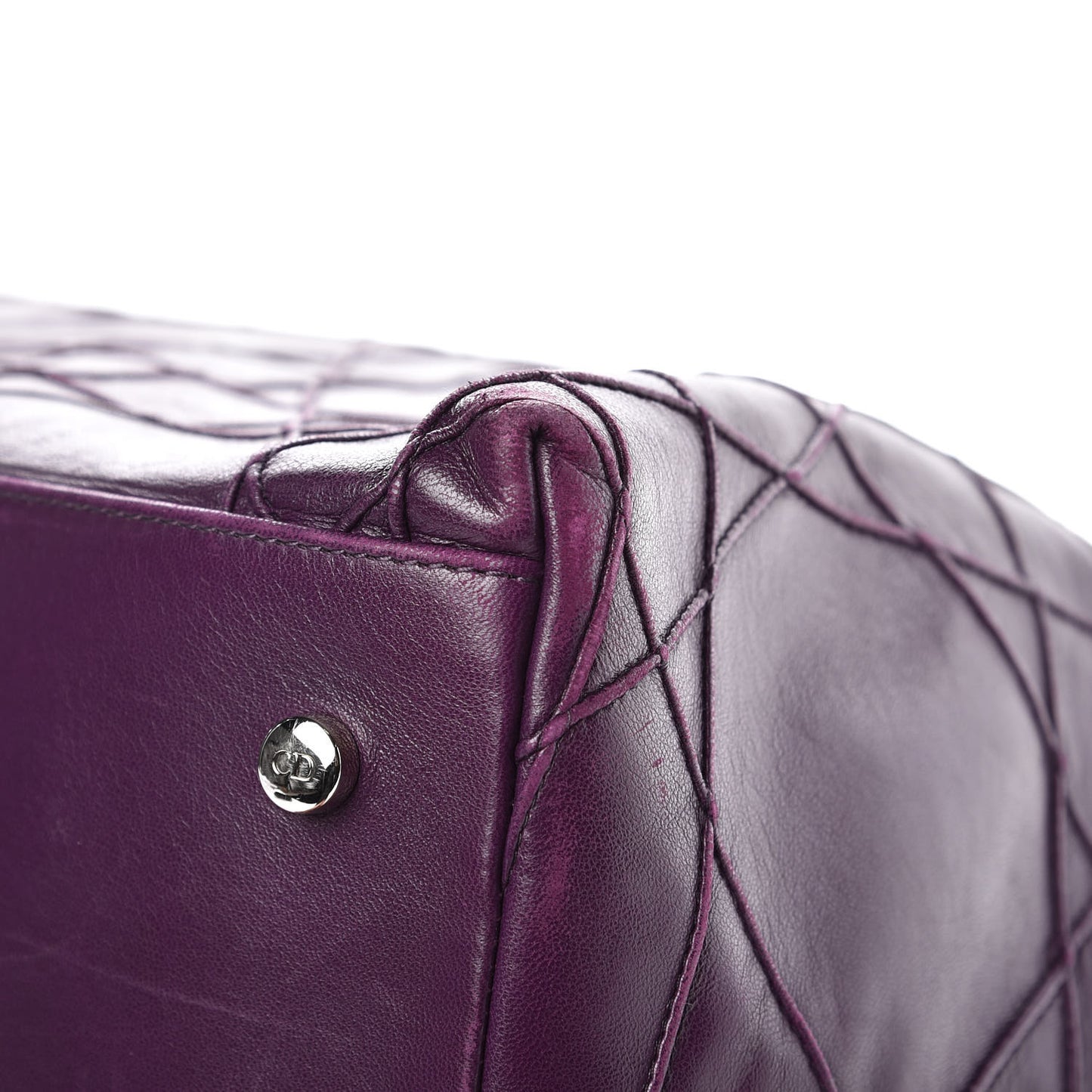 Lambskin Cannage Large Granville Tote Purple