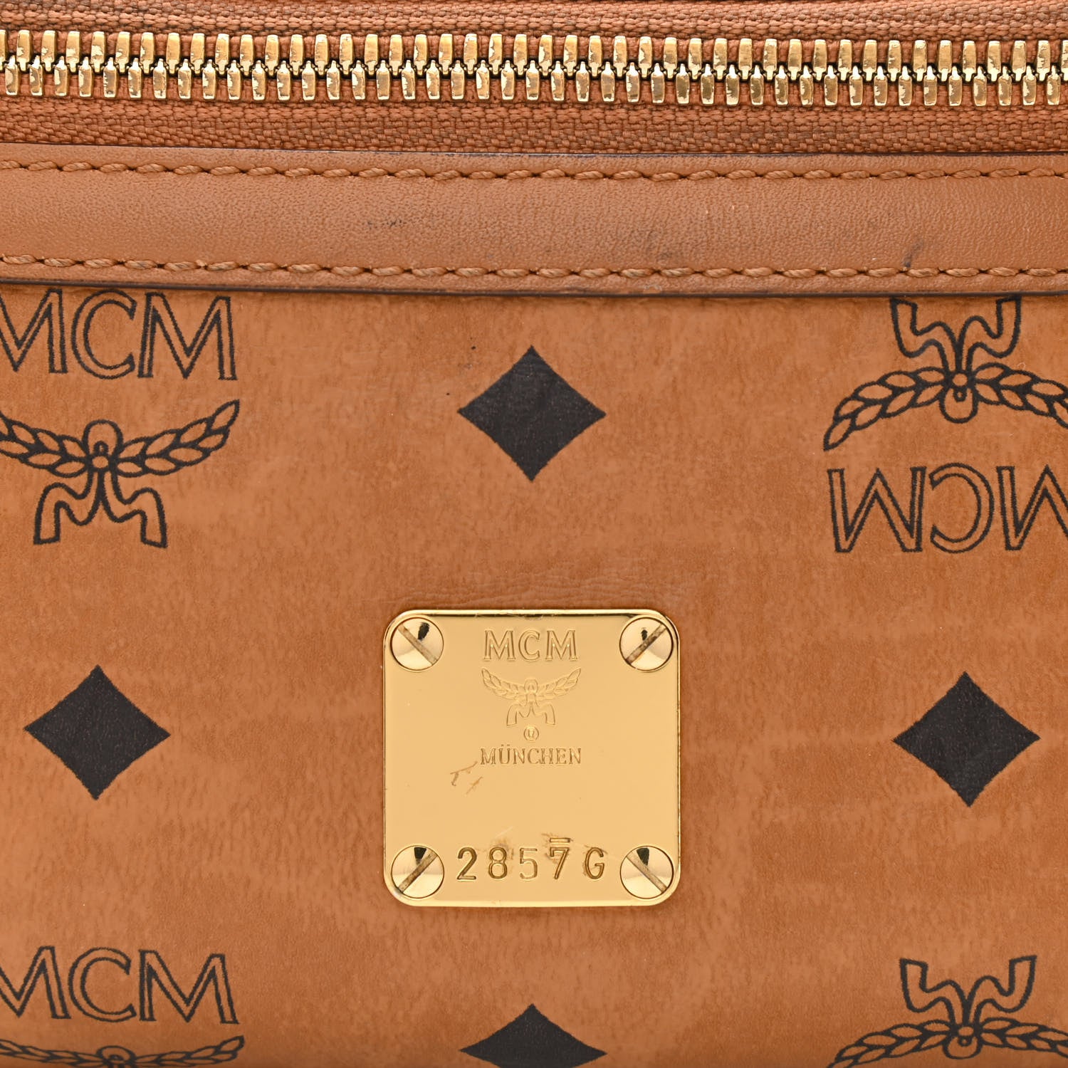 MCM Visetos Small Fusten Belt Bag Cognac 6 of 9