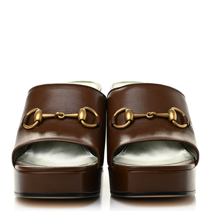 Gucci Granada Kid Houdan Platform Slide Sandals 39 Brown Sugar 2 of 10