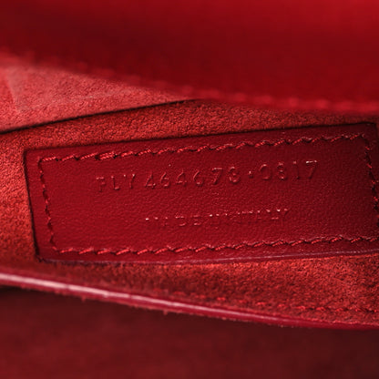 Saint Laurent Grained Calfskin Medium Monogram Sunset Satchel Red 6 of 16