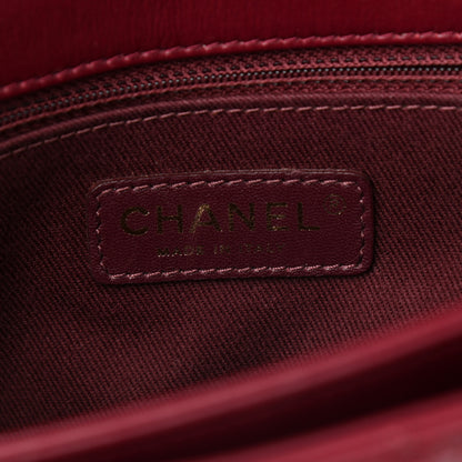 Chanel Calfskin Quilted Large Perfect Edge Flap Burgundy 5 of 11