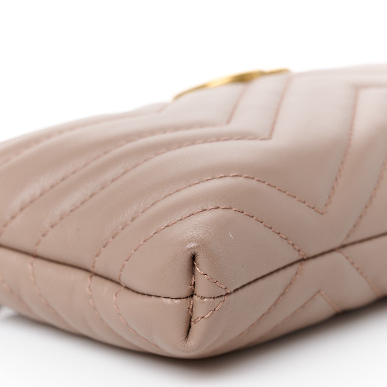 Gucci Calfskin Matelasse Mini GG Marmont Chain Bag Porcelain Rose 9 of 10