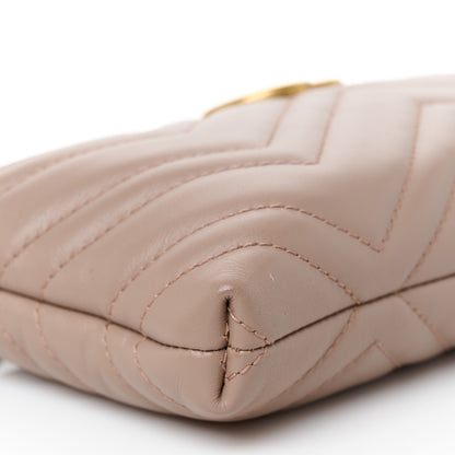 Gucci Calfskin Matelasse Mini GG Marmont Chain Bag Porcelain Rose 9 of 10