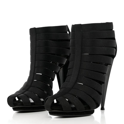 Gucci Nappa Elastic Moony Kid Heeled Sandals 37.5 Black 3 of 10