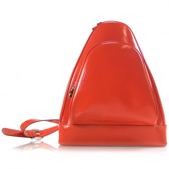 Leather Bamboo Backpack Sling Orange