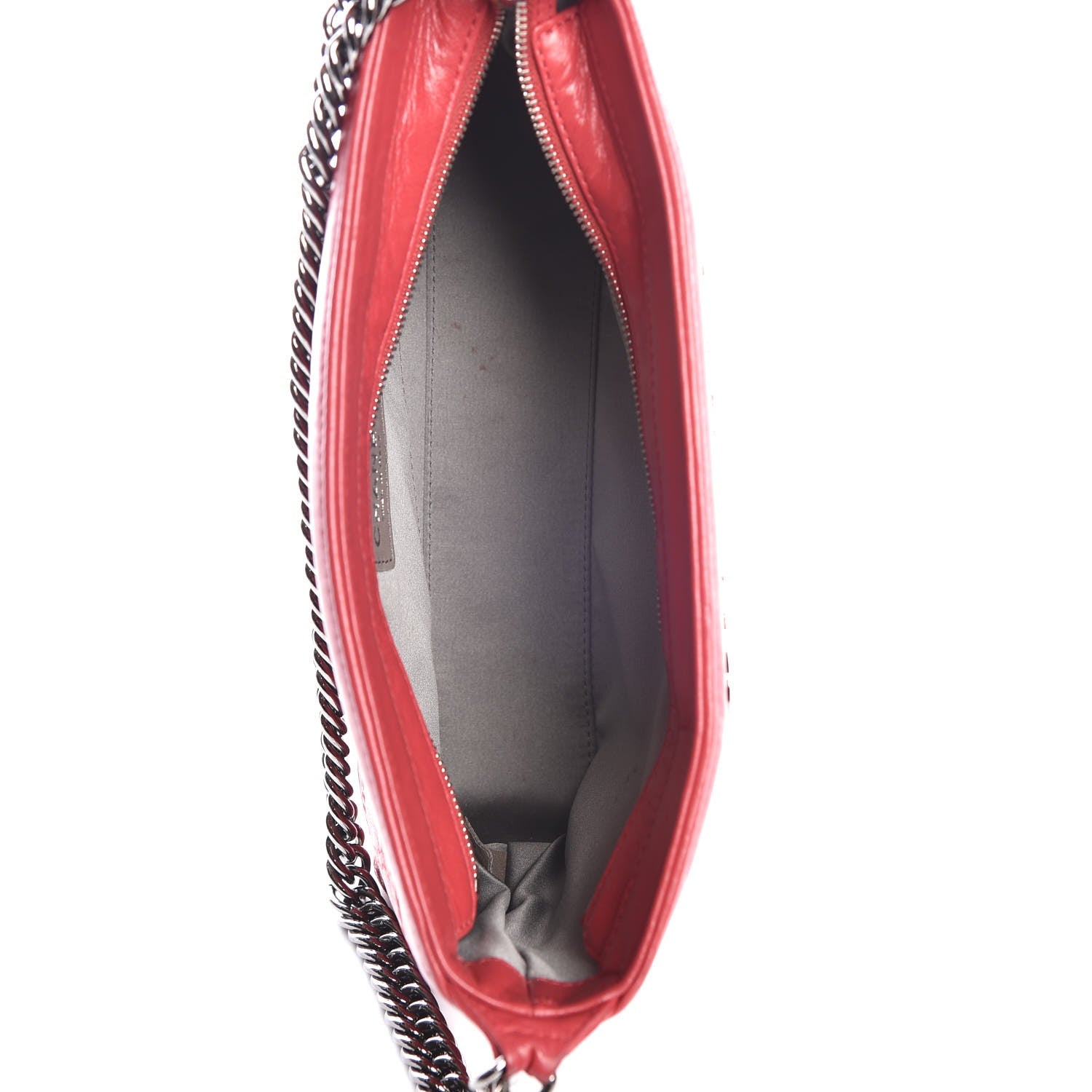 Chanel Lambskin Square Stitched Lax Shoulder Bag Red 5 of 8