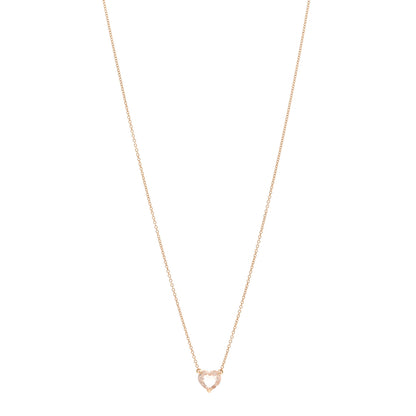 David Yurman 18K Rose Gold Morganite 8mm Chatelaine Heart Pendant Necklace 1 of 5