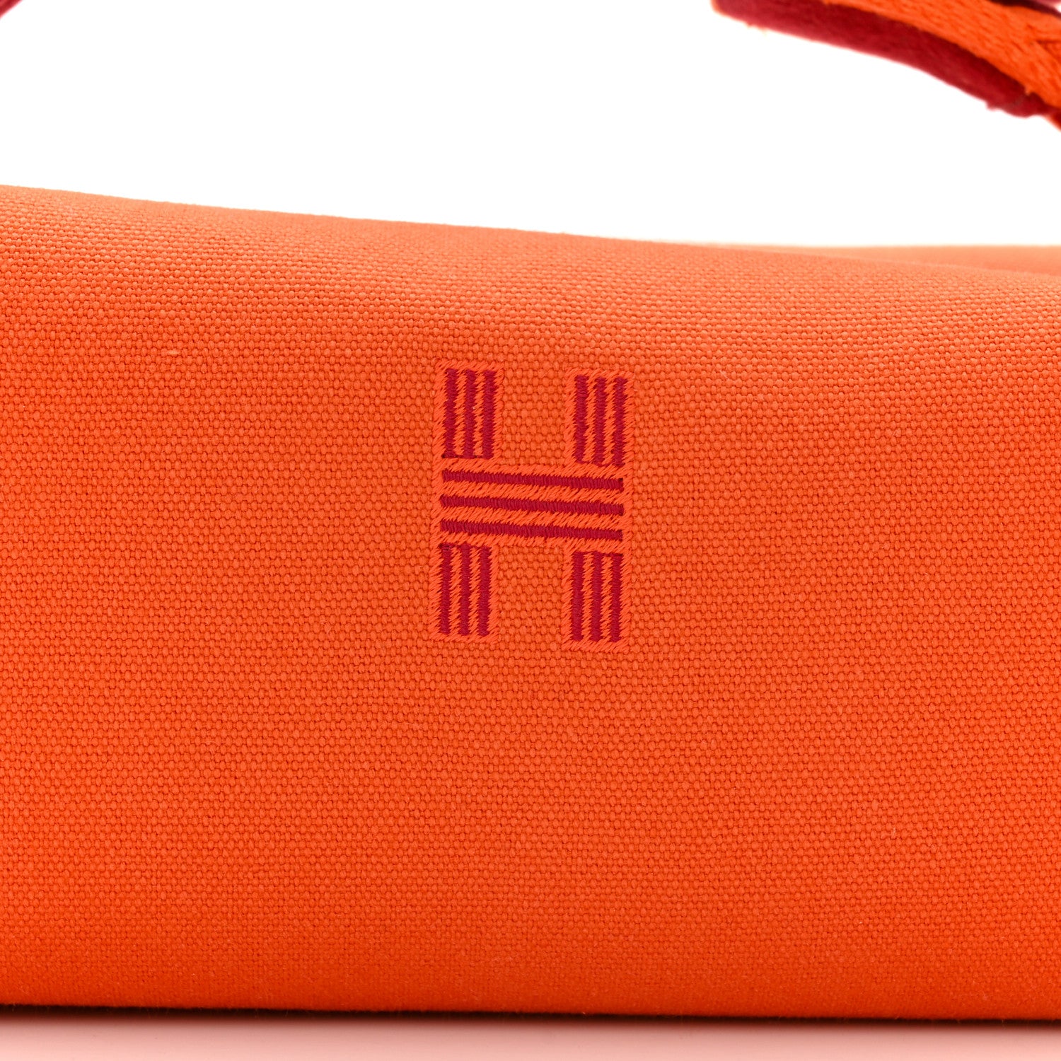 Hermes Canvas Small Bride-A-Brac Pouch Orange Burgundy 7 of 9