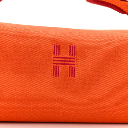 Hermes Canvas Small Bride-A-Brac Pouch Orange Burgundy 7 of 9