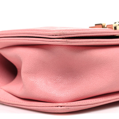 Chanel Caviar Chevron Quilted Small Boy Flap Pink 9 of 11