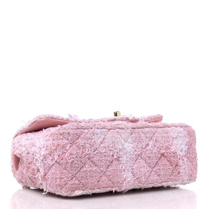 Chanel Tweed Quilted Mini Rectangular Flap Light Pink White 4 of 10