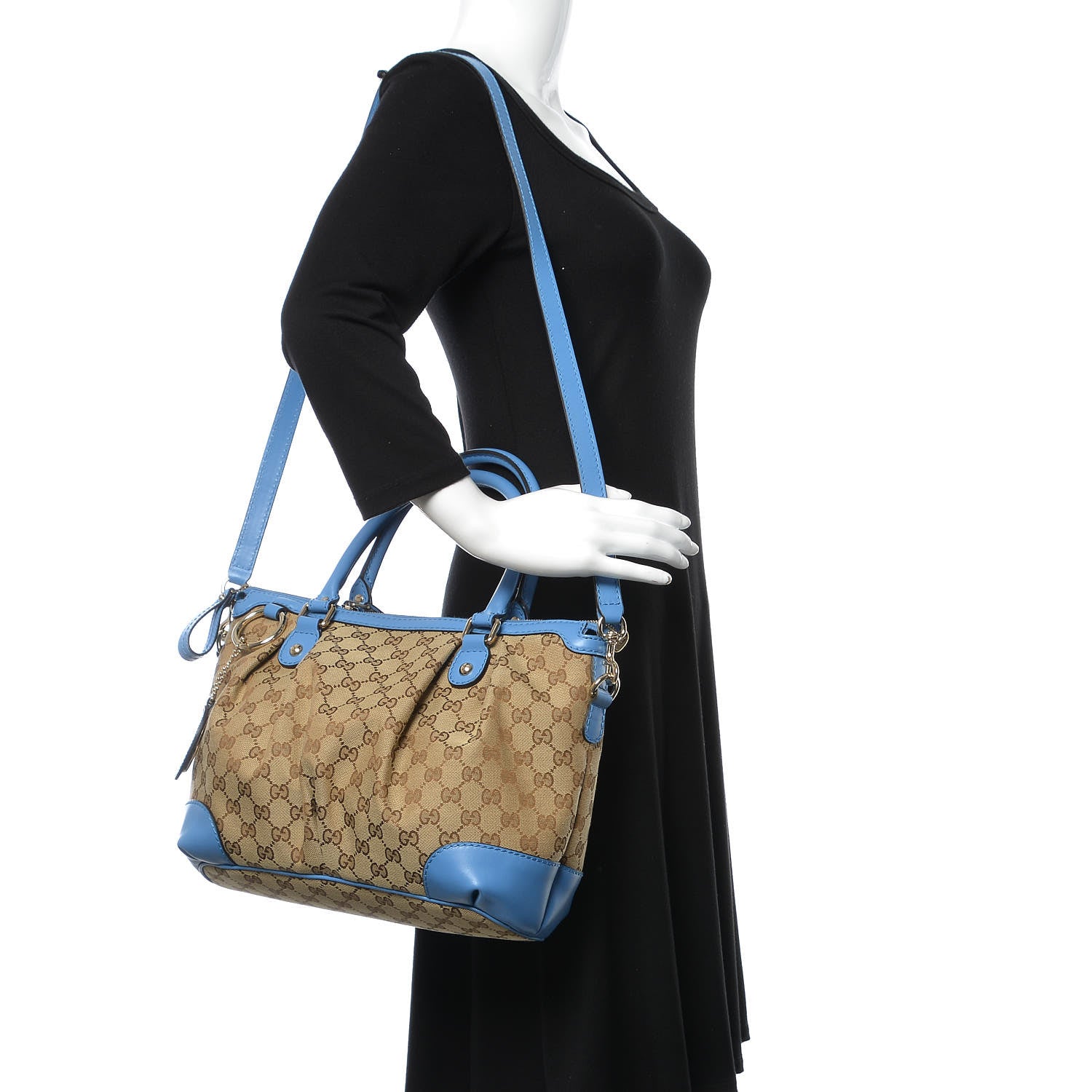 Gucci Monogram Medium Sukey Top Handle Blue 2 of 9