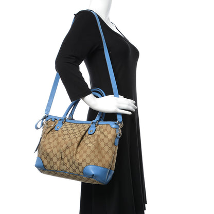 Gucci Monogram Medium Sukey Top Handle Blue 2 of 9