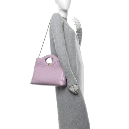 Chanel Shiny Lambskin Quilted 31 Shopping Bag Light Purple 2 of 10