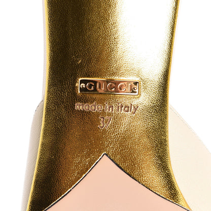 Gucci Malaga Kid Crystal GG Unia Mules 37 Vintage White 6 of 9