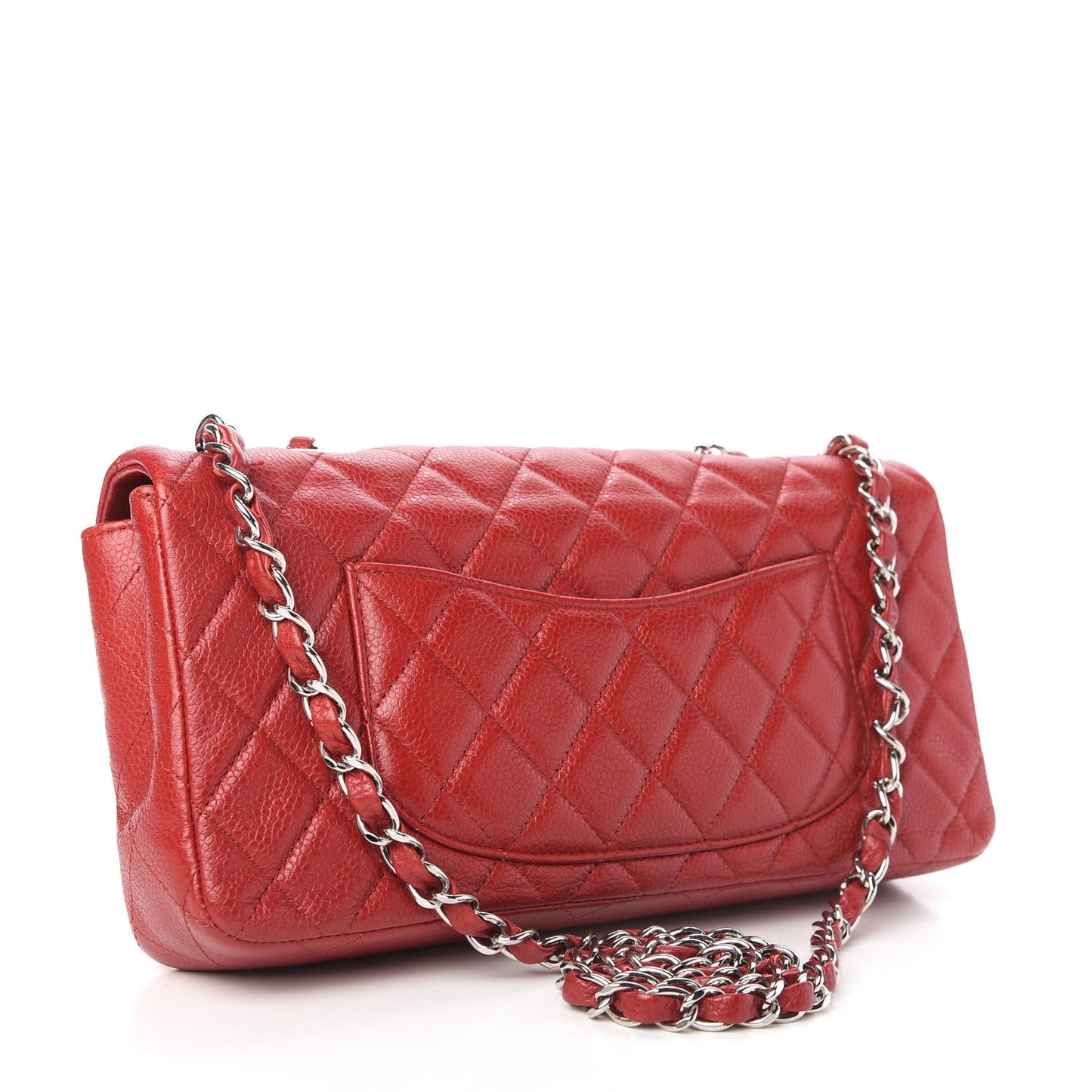 Caviar Quilted East West Flap Red