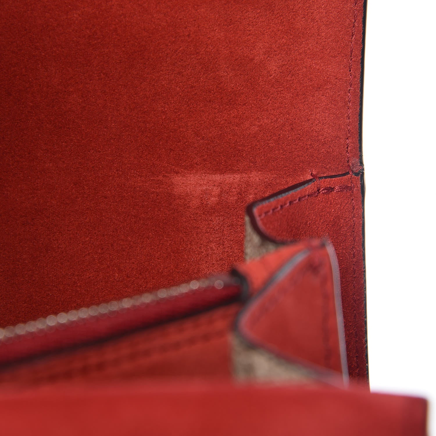 Gucci GG Supreme Monogram Suede Cudu Medium Dionysus Shoulder Bag Beige Ebony Vulcanic Red 14 of 14