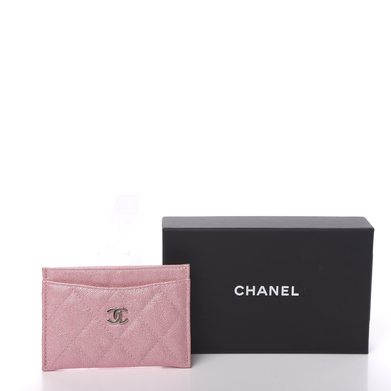 Chanel Iridescent Caviar Quilted Card Holder Rose Pink 8 of 8