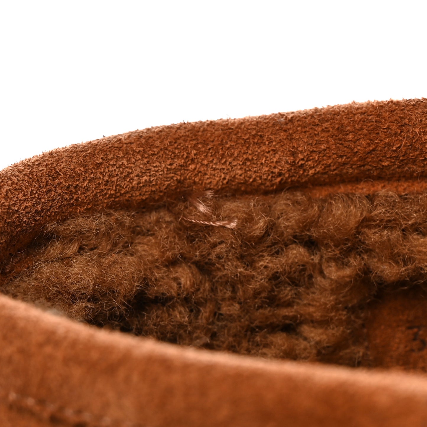 Suede Shearling Snap Ankle Boots 37 Caramel