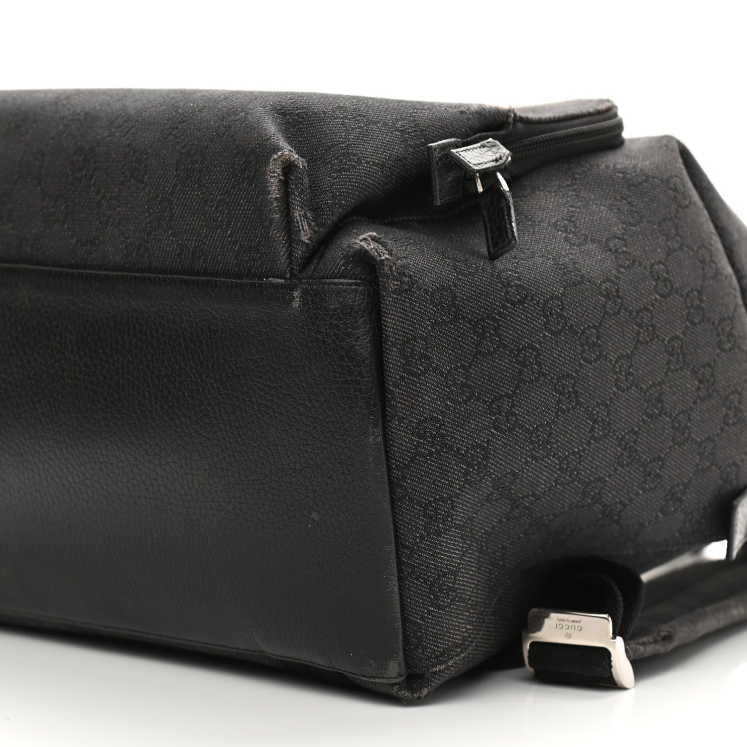 Gucci Denim Monogram Medium Backpack Black 11 of 16