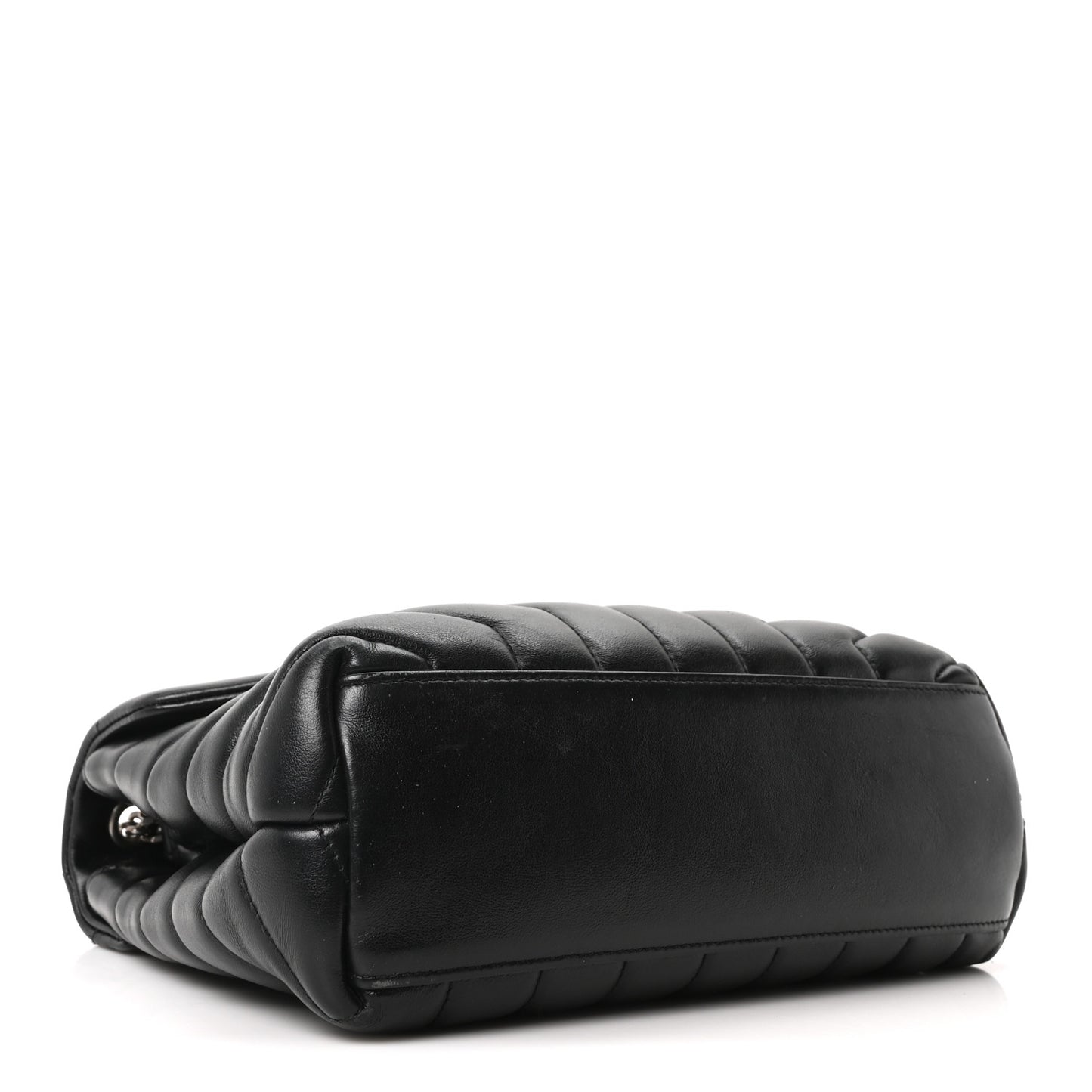 Calfskin Y Quilted Monogram Small Loulou Chain Satchel Black