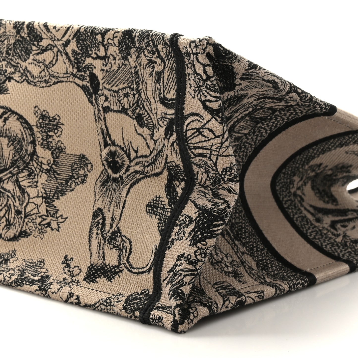 Canvas Embroidered Small Dioriviera Toile De Jouy Book Tote Beige