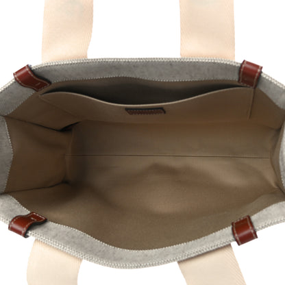 Chloe Cotton Calfskin Medium Woody Ribbon Tote White Brown 7 of 12