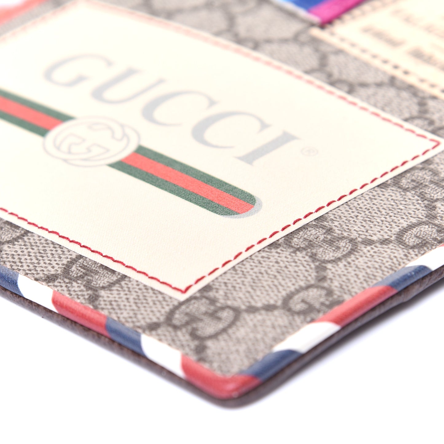 GG Supreme Monogram Courrier Documents Holder Beige New Acero
