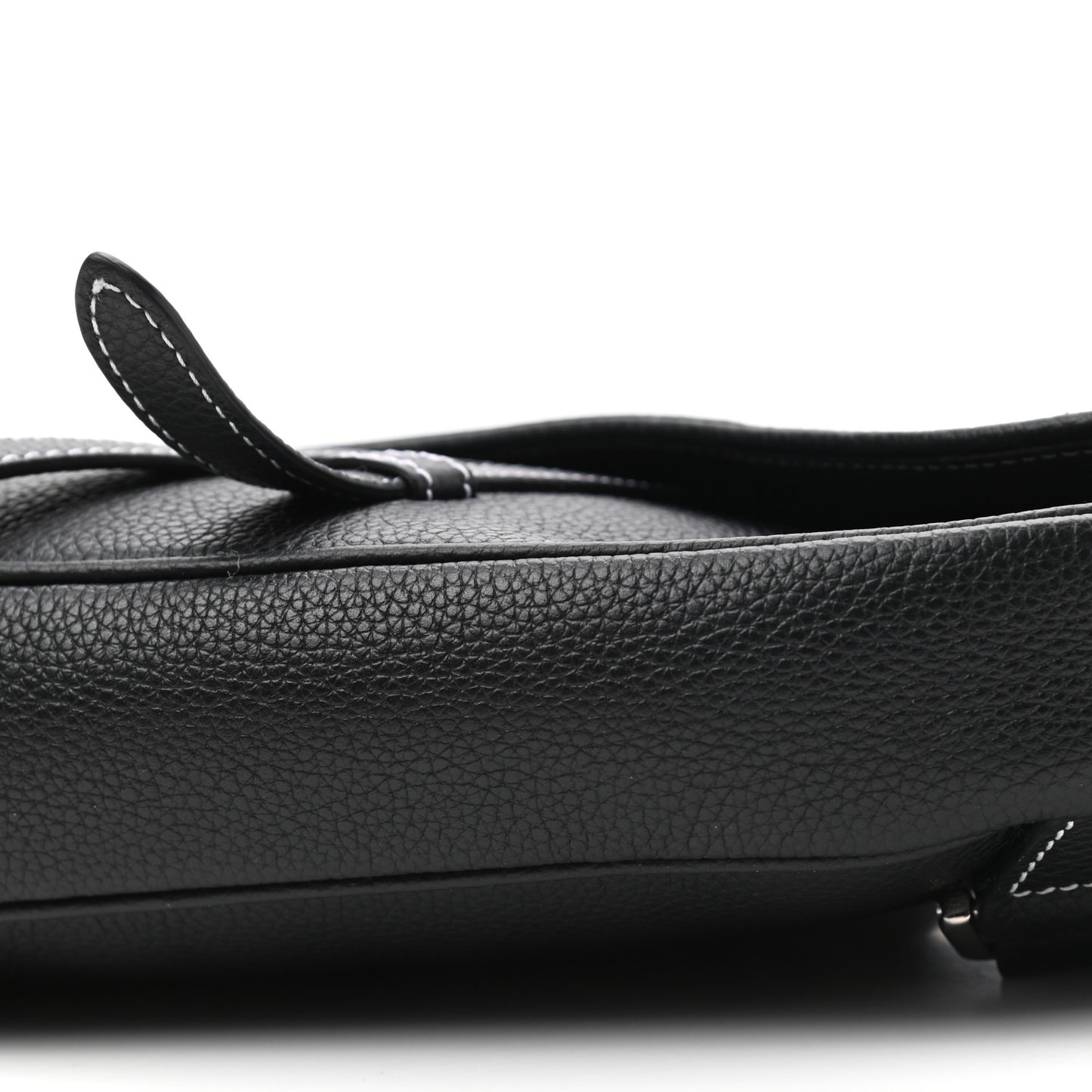 X SHAWN STUSSY Grained Calfskin Bee Saddle Bag Black