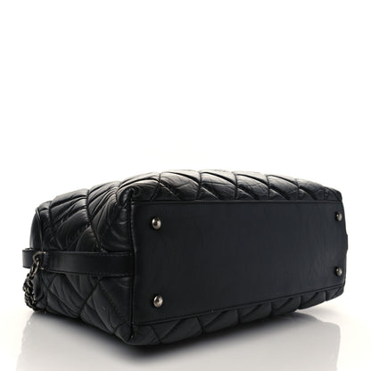 Chanel Aged Calfskin Small Bowling Bag Black 3 of 9