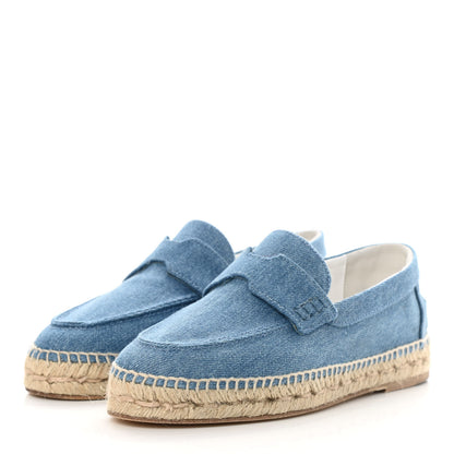 Hermes Denim Canvas Womens Trip Espadrilles 36 Bleu Clair 3 of 9