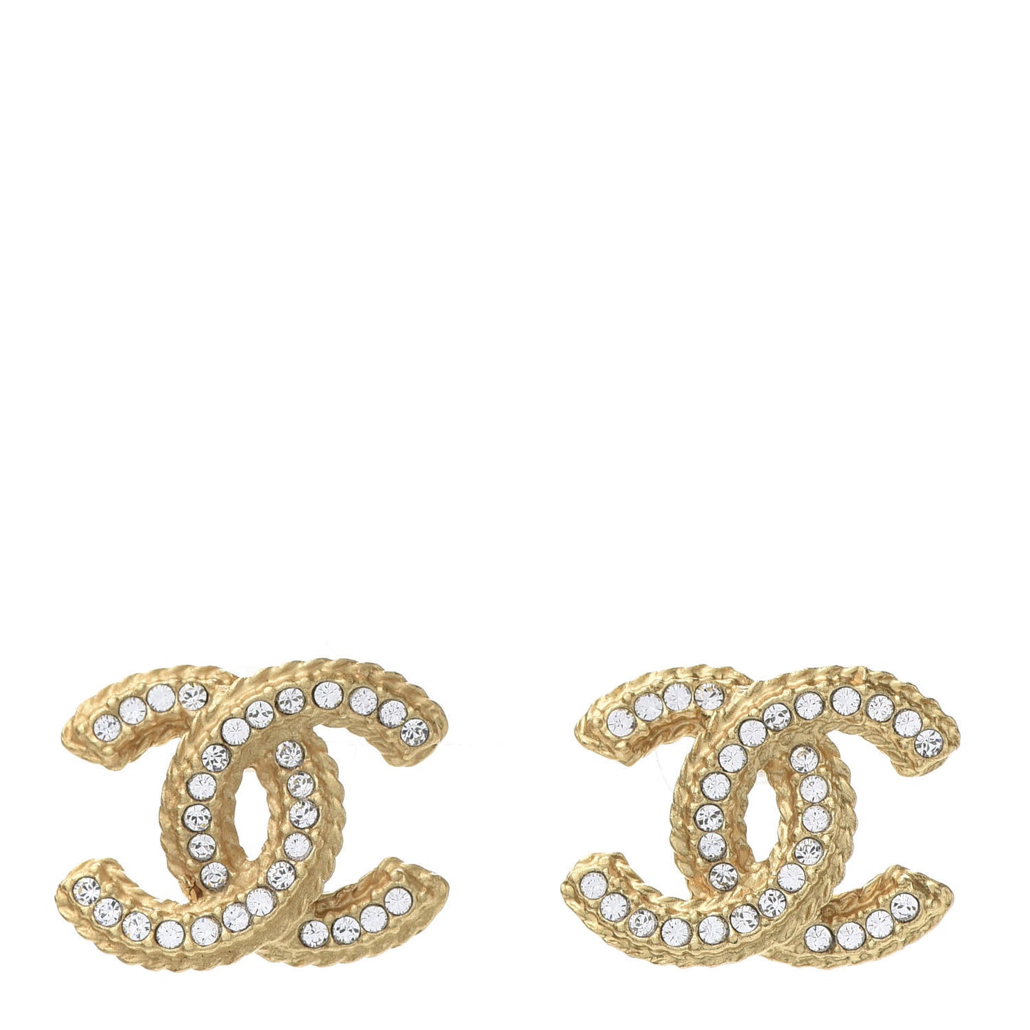 Crystal 90’s Icon CC Stud Earrings Gold