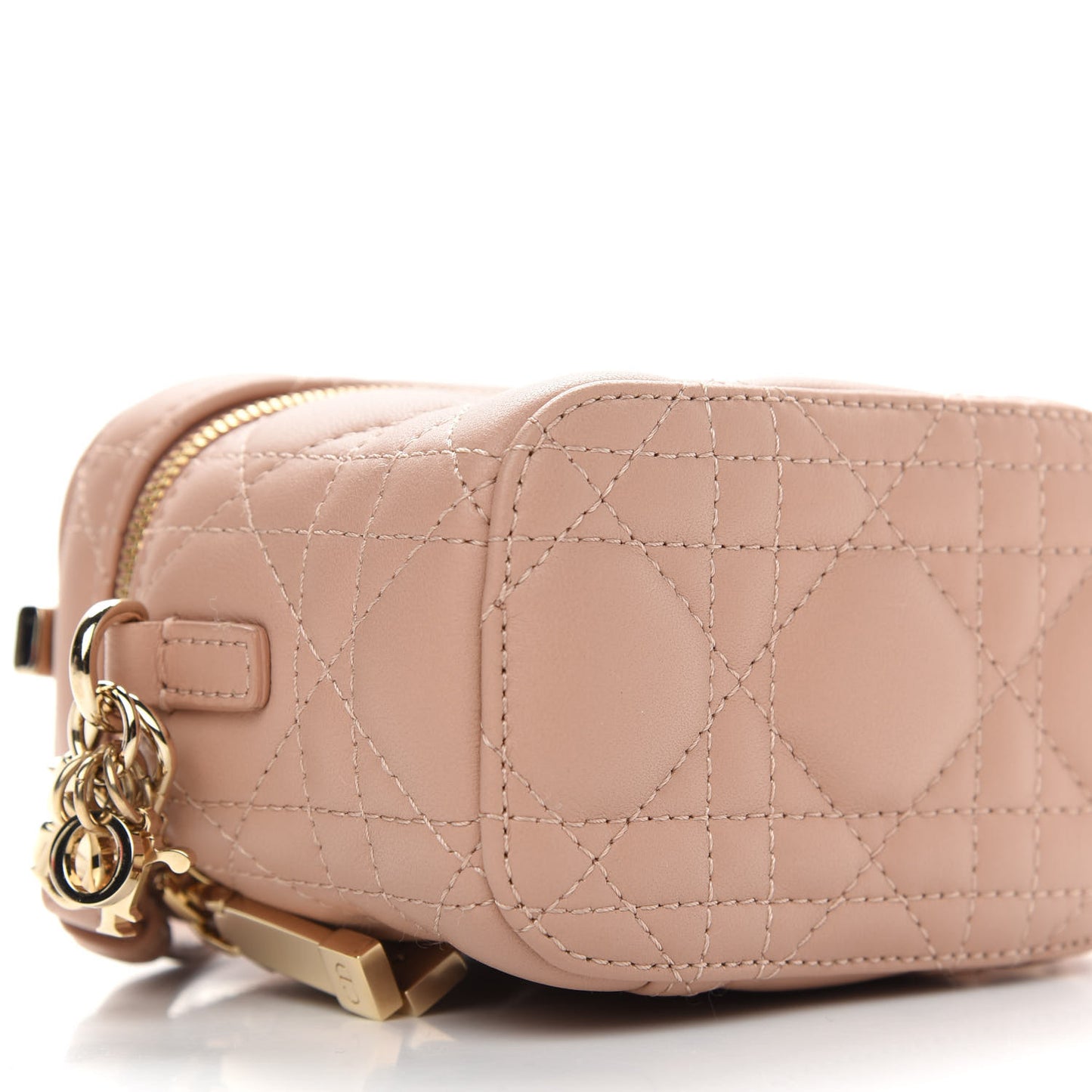 Lambskin Cannage Micro Vanity Case Rose Des Vents