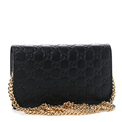 Gucci Guccissima Icon Chain Wallet Black 3 of 8