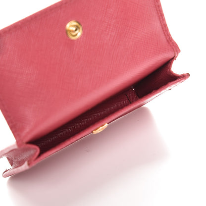 Prada Saffiano Metal Coin Purse Peonia 7 of 8