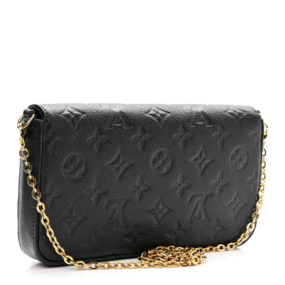 Louis Vuitton Empreinte Pochette Felicie Chain Wallet Black 3 of 9